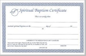 Spiritual Baptism Certificate