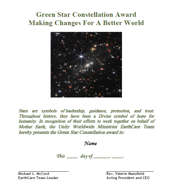 Award certificate